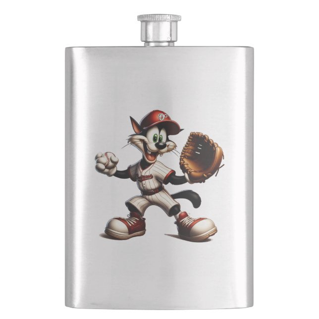 Goofy Cat Baseball Pitcher-Vind upp Fickplunta (Framsidan)