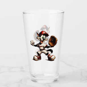 Goofy Cat Baseball Pitcher-Vind upp Glaskopp
