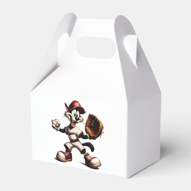 Goofy Cat Baseball Pitcher-Vind upp Presentaskar (Framsidan Sidan)