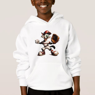 Goofy Cat Baseball Pitcher-Vind upp T Shirt