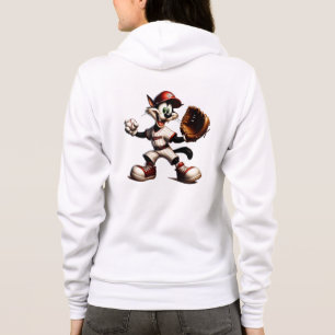 Goofy Cat Baseball Pitcher-Vind upp T Shirt