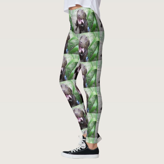 Goofy Delight: Chocolate Brown Labrador Puppy, Leggings (Vänster)