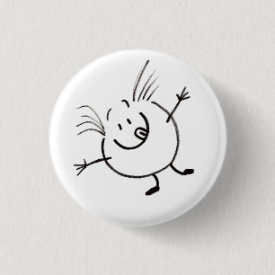 Goofy Doodle Guy Button Knapp