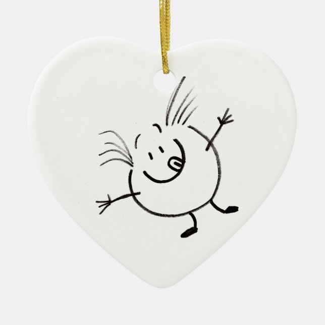 Goofy Doodle Guy Heart Ornament (Framsidan)