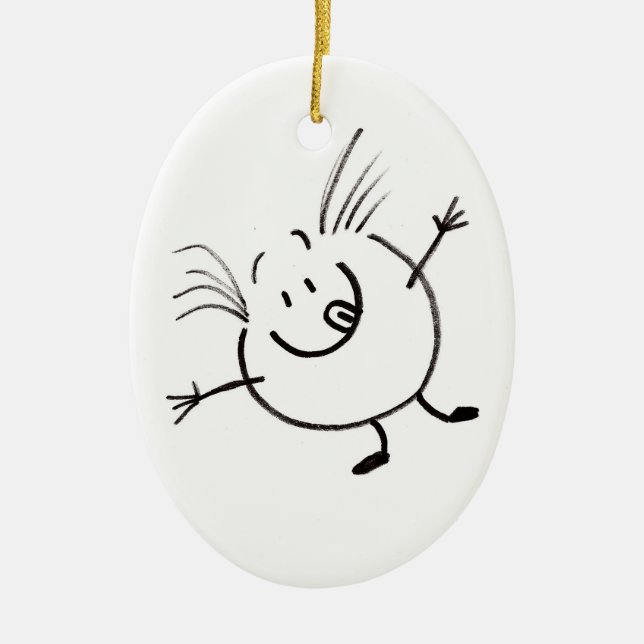 Goofy Doodle Guy Oval Ornament (Framsidan)