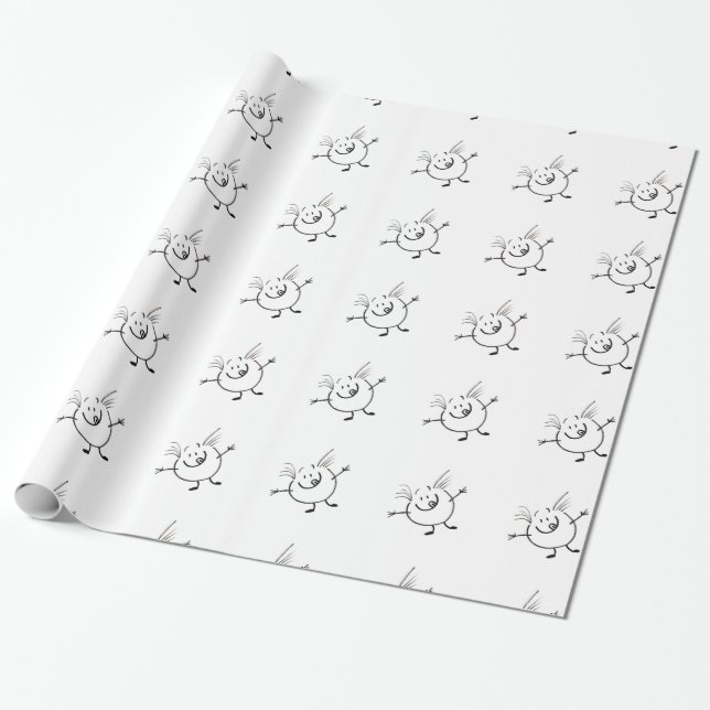 Goofy Doodle Guy Wrapping Papper Presentpapper (Utrullad)