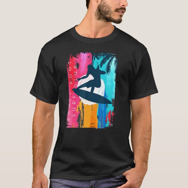 Goofy Foot Surfa Klubb Beach Sunset Living Salving T Shirt (Framsida)