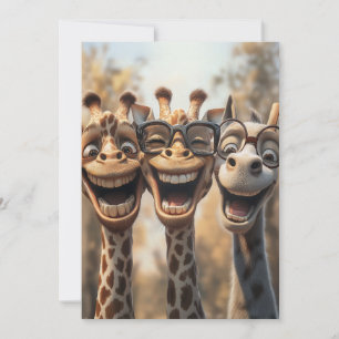 Goofy Giraffes in Glasses Kort