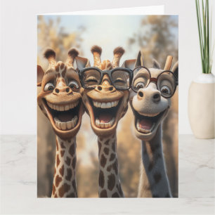 Goofy Giraffes in Glasses Kort