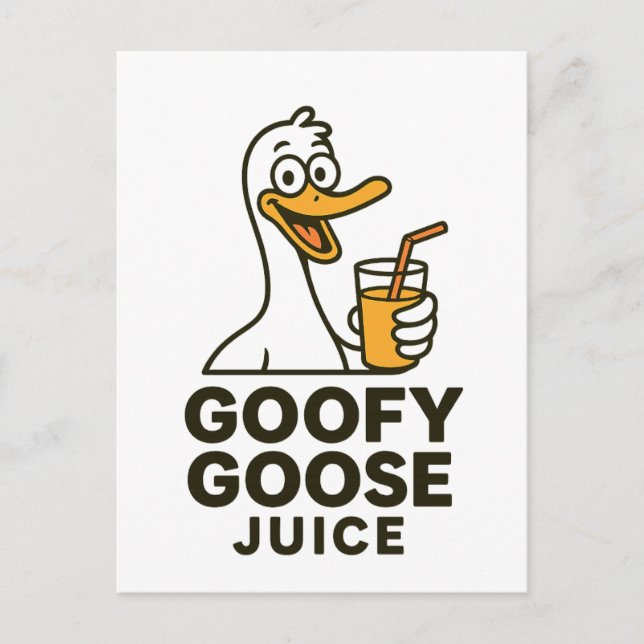 Goofy Goose Juice – Playful & Quirky Designs for F Vykort (Framsida)