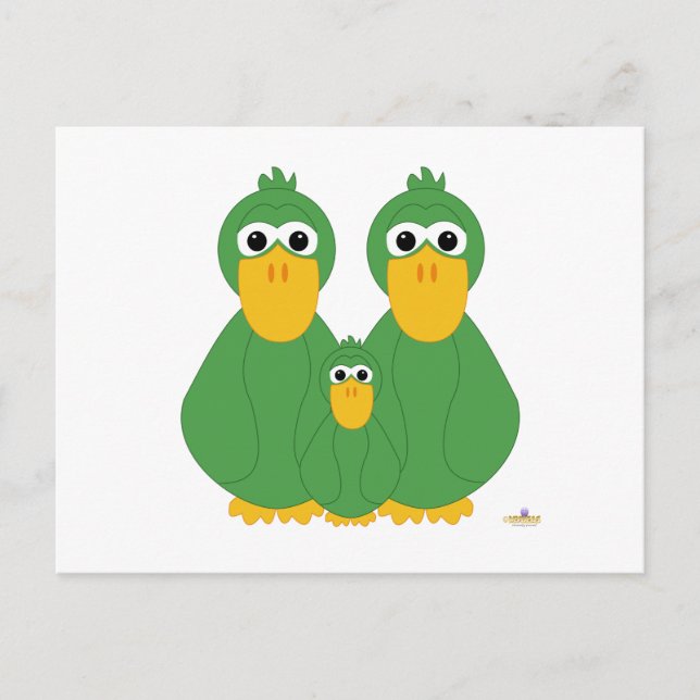 Goofy Grönt Ankor och Baby Vykort (Framsida)