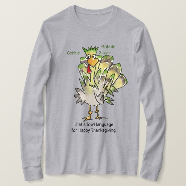 Goofy Grönt Turkey Gobble T Shirt (Design framsida)
