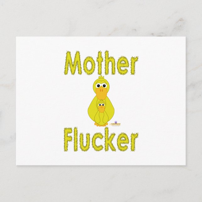 Goofy Gult Anka och Baby Mor Flucker Vykort (Framsida)