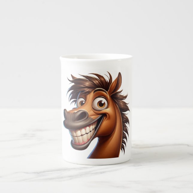 Goofy Horse Columbus Day Mugg Benporslin Mugg (Framsidan)