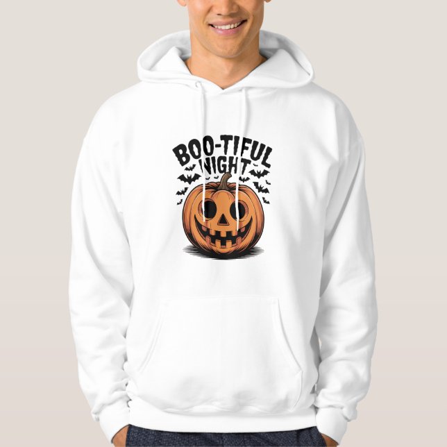 Goofy Jack-O’-Lantern Pumpkin Ansikte Art Hoodie (Framsida)