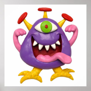 Goofy lila monster baby shower nurseries poster