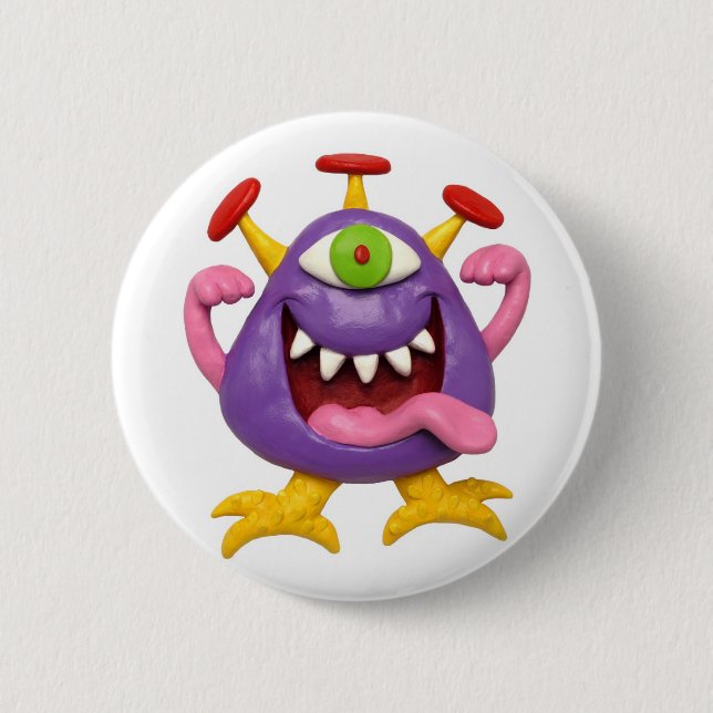 Goofy Lila Monster Knapp (Framsida)