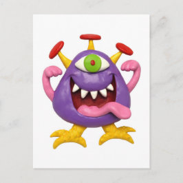 Goofy Lila Monster Vykort