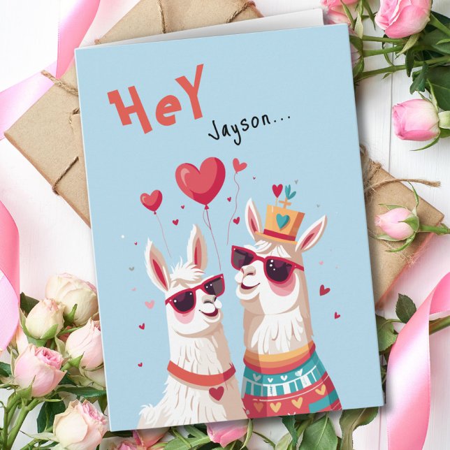 Goofy Llama Pun Kids Funny Alla hjärtans dag Kort (Goofy Llama Pun Kids Funny Valentine's Day Card)
