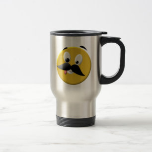 Goofy Lycklig Ansikte med Mustache Resemugg