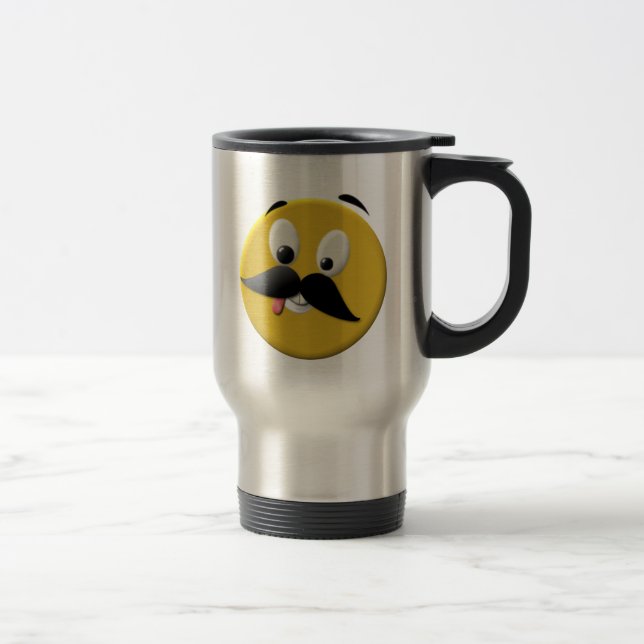Goofy Lycklig Ansikte med Mustache Resemugg (Höger)