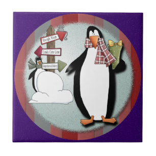 Goofy Penguins Tile Trivet Kakelplatta
