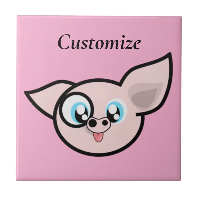 Goofy Pig Smiling Thunder_Cove Kakelplatta (Framsidan)