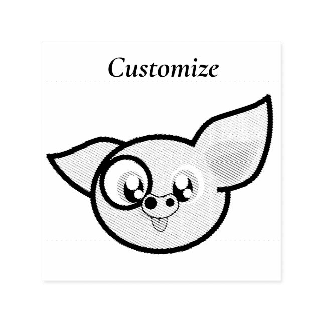 Goofy Pig Smiling Thunder_Cove Självfärgande Stämpel (Design)