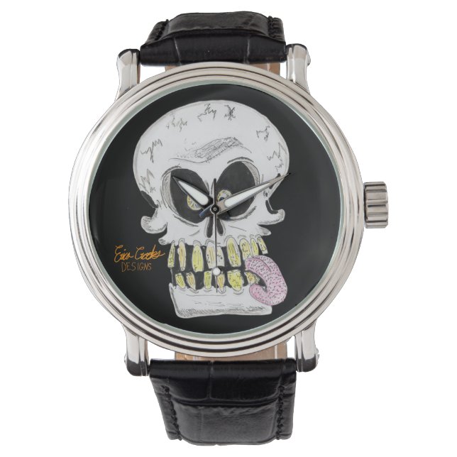 goofy skull skeleton face armbandsur (Framsida)