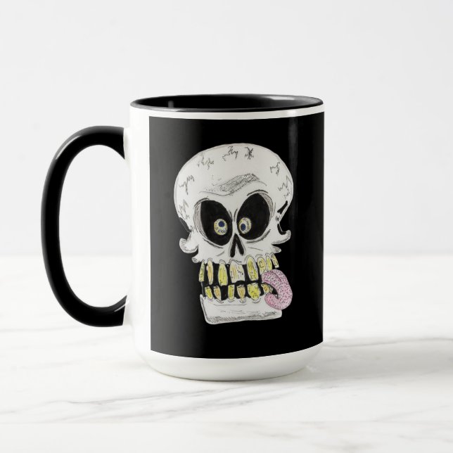goofy skull skeleton face mugg (Vänster)