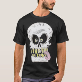 goofy skull skeleton face t shirt