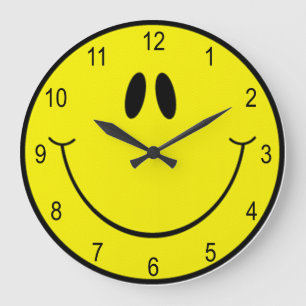 Goofy Smile Ansikte Large Clock Stor Klocka
