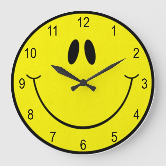 Goofy Smile Ansikte Large Clock Stor Klocka (Framsida)