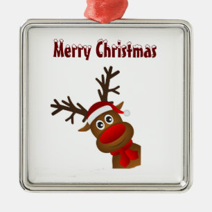 **GOOFY YET LOVABLE REINDEER** CHRISTMAS ORNATION JULGRANSPRYDNAD METALL