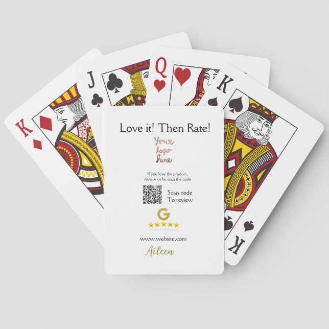 Google betygsätt oss recension köp affärs QR Casinokort (Baksidan)