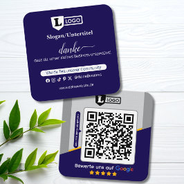 Google Bewertungskarte mit QR code Business Card  Fyrkantigt Visitkort