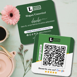 Google Bewertungskarte mit QR code Business Card  Fyrkantigt Visitkort