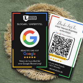 Google Bewertungskarte with QR code Business Card  Visitkort