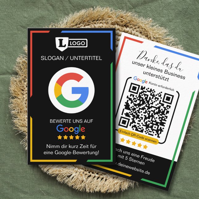 Google Bewertungskarte with QR code Business Card  Visitkort (Google Rezensions-Karten)