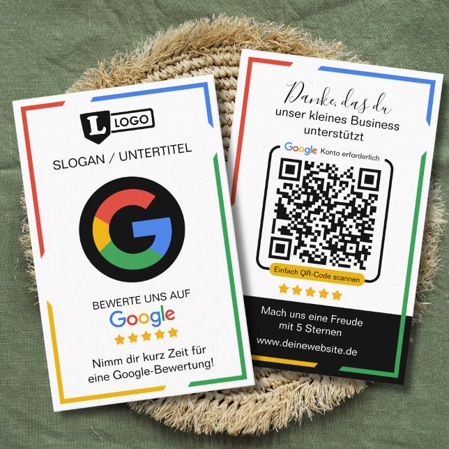 Google Bewertungskarte with QR code Business Card  Visitkort (Google Bewertungskarte)