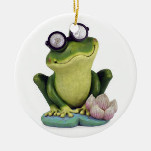 GOOGLE EYED FROG ORNATION JULGRANSPRYDNAD KERAMIK