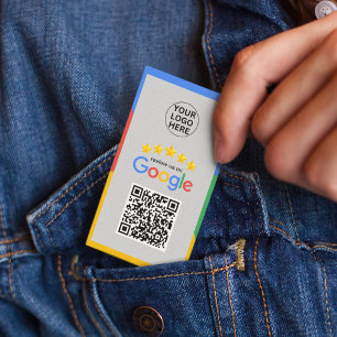 Google Granska Grått för 5-stjärniga Qr-kod för fö Visitkort