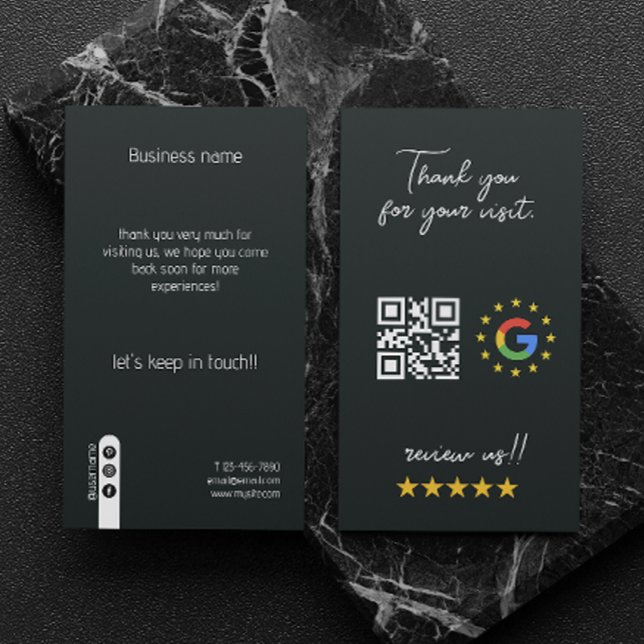 Google Granska min Business Social Media Qr-kod Visitkort (Google Review My Business Social Media Qr Code Business Card)