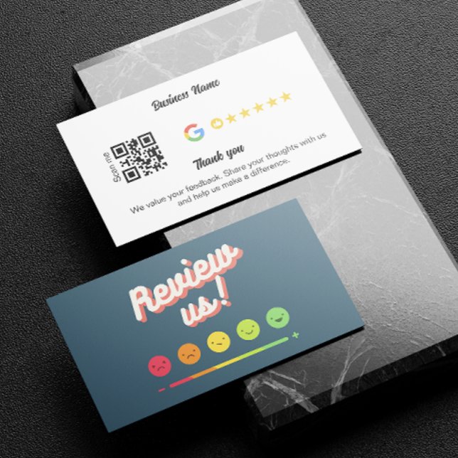 Google Granska min Business Tack Qr-kod Visitkort (Google Review My Business Thank You Qr Code Business Card)