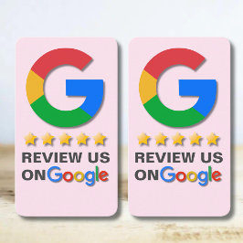 Google Granska QR-koden Rosa Tap to Review Visitkort