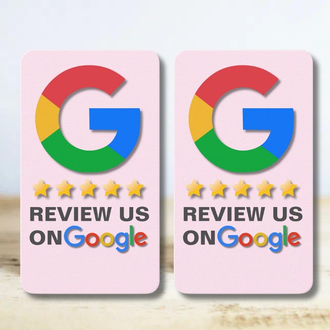 Google Granska QR-koden  Rosa Tap to Review Visitkort (Skapare uppladdad)