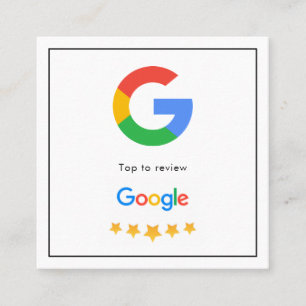 Google-granskning Affärsgranskning Fyrkantigt Visitkort