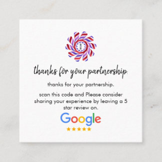 Google-granskning | Affärsgranskningslänk QR-kodru Fyrkantigt Visitkort