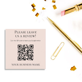 Google-granskning av modern Rosa QR-kod Fyrkantigt Visitkort
