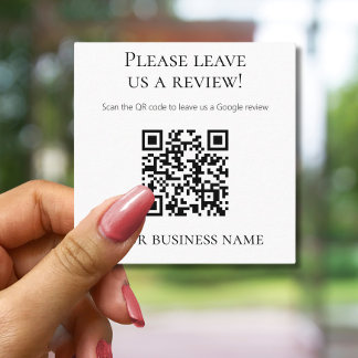 Google-granskning av professionell QR-kod Fyrkantigt Visitkort